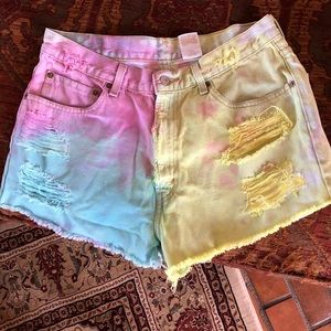 Urban Outfitters Levi Tie Dye high waisted cut off